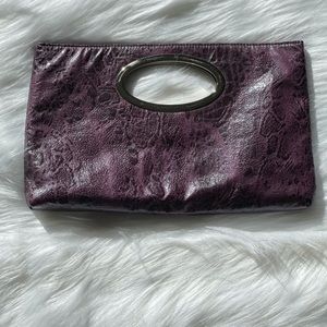 Vintage Purple Faux Snake Skin EXPRESS Clutch